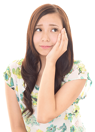 不思議に思う女性